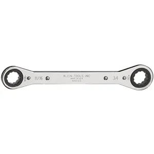 KLEIN TOOLS 68205 Ratcheting Box Wrench, Size 11/16 x 3/4 Inch | CE4YZB 68205-6