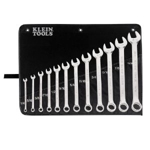 KLEIN TOOLS 68404 Combination Wrench Kit, 12 Pack | CE4YVR 68404-3