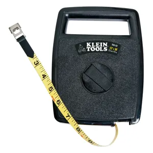 KLEIN TOOLS 94650 Woven Tape Measure with Case, Tape Length 50 Feet, Fiberglass | CE4YJJ