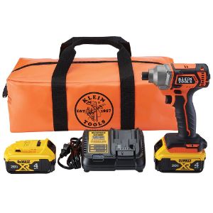 KLEIN TOOLS BAT20CD1 Compact Impact Driver Kit, Battery Operated, Hex Drive 1/4 Inch | CF3QJD 63211-2