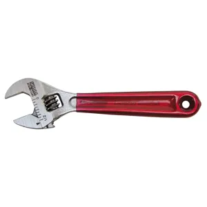 KLEIN TOOLS D5064 Adjustable Wrench, Overall Length 4 Inch, Plastic Dipped | CE4YVU