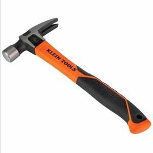KLEIN TOOLS H80820 Straight Claw Hammer, Steel, Textured Grip, Fiberglass Handle, 13 Inch Overall Length | CN2TKB 808-20 / 2DGX5
