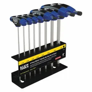 KLEIN TOOLS JTH98M Journeyman Metric T-Handle Hex Key Kit, Blade Length 9 Inch, 8 Pack | CE4YAV 33763-5