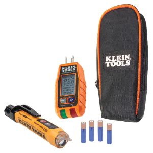 KLEIN TOOLS RT250KIT Voltage And GFCI Receptacle Electrical Test Kit, Non Contact | CF3QLN 69350-2