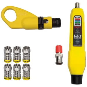 KLEIN TOOLS VDV002820 Coax Push-On Connector Installation And Test Kit | CE4YUE