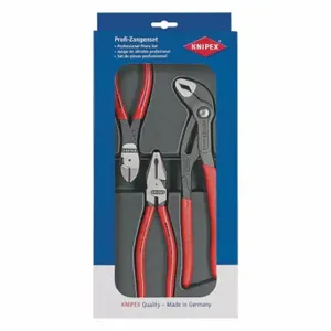 KNIPEX 00 20 10 Plier Set, 3 Pliers, Knurled Grip, Manual, Plastic Part, 2 - 5 Pliers Range | CR7JXJ 38UT25