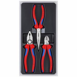 KNIPEX 00 20 11 Plier Set, 3 Pliers, Knurled Grip, Manual, Plastic Part, 2 - 5 Pliers Range | CR7JXL 38UT26