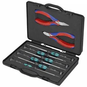 KNIPEX 00 20 18 Precision Plier Set, 8 Pliers, Deluxe Cushion Grip, Spring Return, Box, 6 - 9 Pliers Range | CR7JYA 38UT30