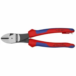 KNIPEX 74 02 200 T BKA High Leverage Diagonal Cutting Plier, Straight, Oval, 7/8 Inch Jaw Length | CP4NWV 54JD71