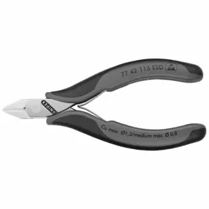 KNIPEX 77 42 115 ESD Diagonal Cutting Plier, Flush, Straight, 1/2 Inch Jaw Lg, 1/2 Inch Jaw Width | CP4NWW 38UT89