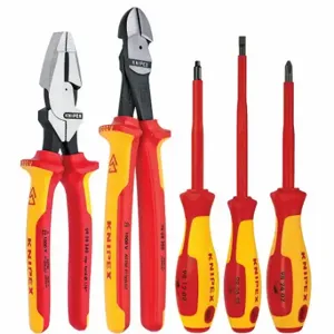 KNIPEX 9K 98 98 22 US Insulated Tool Kit, 5 Total Pcs, Drivers and Bits/Pliers, SAE | CR7JVJ 38UU08