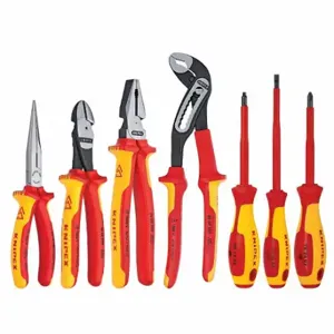 KNIPEX 9K 98 98 25 US Insulated Tool Kit, 7 Total Pcs, Drivers and Bits/Pliers, SAE, Tool Roll, 0 Cutting Tools | CR7JVK 38UU09