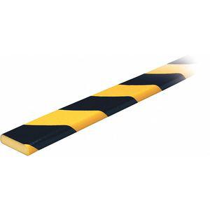 KNUFFI BY IRONGUARD SAFETY 60-6750 Surface Guard, 3/8 Inch H x 1-5/8 Inch D, Flat, Rounded Edge, Black/Yellow | CD2TPW 479N27