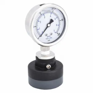 KODIAK CONTROLS KC301L25100/PLDS-PVC-T11 Pressure Gauge With Diaphragm Seal, 0 To 100 PSI, Kc301, 2 1/2 Inch Dial, Ptfe, Pvc | CR7KFY 49WX96