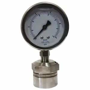 KODIAK CONTROLS KC301L25400/DSM3512 Pressure Gauge With Diaphragm Seal, 0 To 400 PSI, Kc301/Dsm35, 2 1/2 Inch Dial | CR7KGR 45MU33