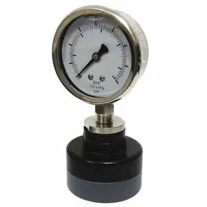 KODIAK CONTROLS KC301L25200/PLDS-PVC-T12 Pressure Gauge With Diaphragm Seal, 0 To 200 PSI, Kc301, 2 1/2 Inch Dial, Ptfe, Pvc | CR7KGK 49WX94