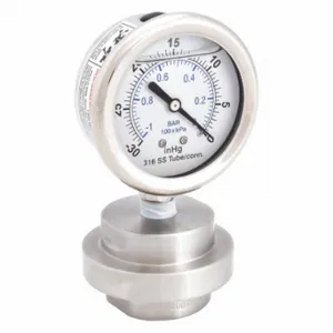 KODIAK CONTROLS KC301L2530/0/DSM3511LP Pressure Gauge With Diaphragm Seal, 30 To 0 Inch Hg, Kc301/Dsm35Lp, 2 1/2 Inch Dial | CR7KGZ 45MU14