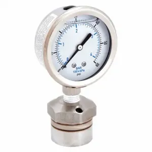 KODIAK CONTROLS KC301L2560/DSM3511 Pressure Gauge With Diaphragm Seal, 0 To 60 Psi, Kc301/Dsm35, 2 1/2 Inch Dial, Mineral Oil | CR7KGW 45MU17