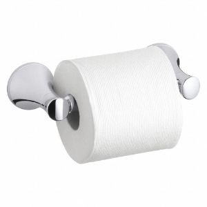 KOHLER K-13434-CP Toilet Paper Holder, Double Post, 1 Roll, Brushed | CE9DHX 493J31