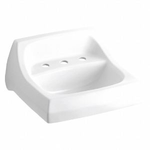 KOHLER K-2006-0 Vitreous China, Wall, Bathroom Sink, Without Faucet, Bowl Size 16 Inch x 10 Inch | CE9CBH 56FD16