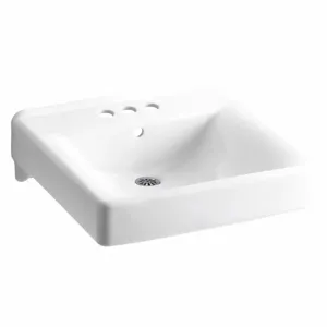 KOHLER K-2054-0 Vitreous China, Wall, Bathroom Sink, Without Faucet, Bowl Size 18 Inch x 13 Inch | CE9CBF 56FD18