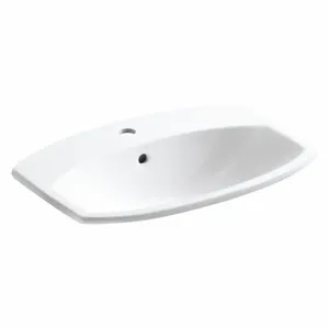 KOHLER K-2351-1-0 Bathroom Sink, 20 3/8 Inch x 11 1/2 Inch, Vitreous China | CF2PQM 493H62