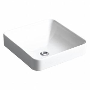 KOHLER K-2661-0 Bathroom Sink, 15 3/4 Inch x 15 3/4 Inch, Vitreous China | CF2PRH 493H72
