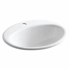 KOHLER K-2905-1-0 Bathroom Sink, 16 Inch x 11 Inch, Cast Iron | CF2PRA 493H64