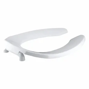 KOHLER K-4670-CA-0 Elongated, Standard Toilet Seat Type, Open Front Type, Includes Cover No, White | CF2JBN 55VE93