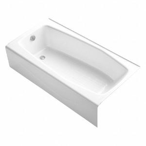 KOHLER K-715-0 Soaking Tub with Drain, 60 x 30-1/4 x 14 Inch Size, White | CE9GBG 493J42