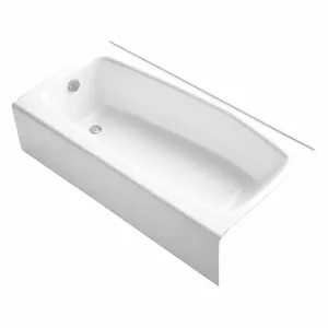 KOHLER K-715-0 Soaking Tub with Drain, 60 x 30-1/4 x 14 Inch Size, White | CE9GBG 493J42