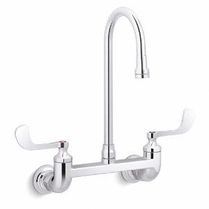 KOHLER K-820T70-5AFA-CP Gooseneck Service Sink Faucet, Wristblade Faucet Handle Type, 1.8 Gpm | CF2BRJ 55VF66