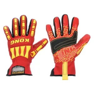 KONG KRC5-03-M Mechanics Gloves, Size M, Synthetic Leather With Silicone Grip, Palm Side, 1 PR | CR7KTR 20JE88