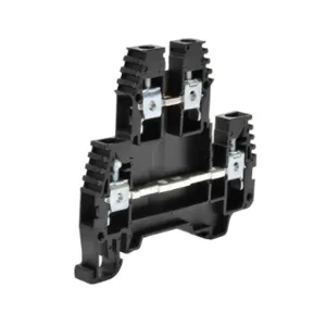 KONNECT-IT KN-D10BLK-25 Terminal Block, Black, 30A, 35mm Din Rail Mount, Pack Of 25 | CV8CVM