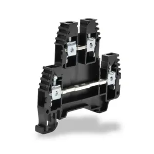 KONNECT-IT KN-D10BLK Terminal Block, Black, 30A, 35mm Din Rail Mount, Pack Of 100 | CV8CVL