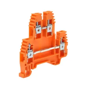 KONNECT-IT KN-D10ORG-25 Terminal Block, Orange, 30A, 35mm Din Rail Mount, Pack Of 25 | CV8CWB