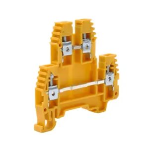 KONNECT-IT KN-D10YEL-25 Terminal Block, Yellow, 30A, 35mm Din Rail Mount, Pack Of 25 | CV8CWG