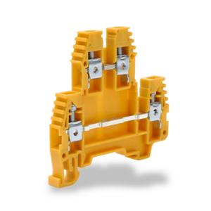 KONNECT-IT KN-D10YEL Terminal Block, Yellow, 30A, 35mm Din Rail Mount, Pack Of 100 | CV8CWF