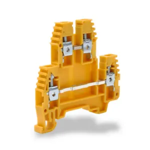 KONNECT-IT KN-D10YEL Terminal Block, Yellow, 30A, 35mm Din Rail Mount, Pack Of 100 | CV8CWF