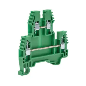 KONNECT-IT KN-D12GRN-25 Terminal Block, Green, 20A, 35mm Din Rail Mount, Pack Of 25 | CV8CWP