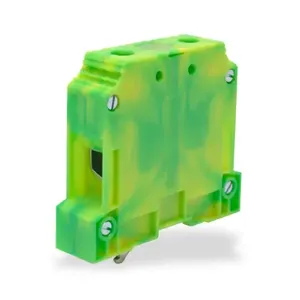 KONNECT-IT KN-G1/0-5 Grounding Terminal Block, Green And Yellow, 35mm Din Rail Mount, Pack Of 5 | CV8CXX