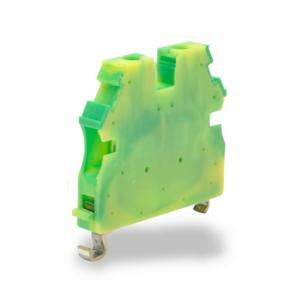 KONNECT-IT KN-G10SP Grounding Terminal Block, Green And Yellow, 35mm Din Rail Mount, Pack Of 50 | CV8CYA