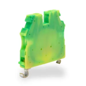 KONNECT-IT KN-G12SP-10 Grounding Terminal Block, Green And Yellow, 35mm Din Rail Mount, Pack Of 10 | CV8CYD