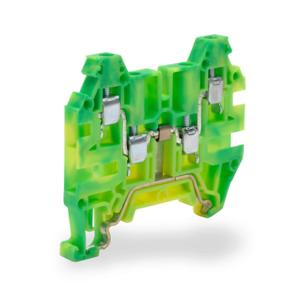 KONNECT-IT KN-G12SP4-10 Grounding Terminal Block, Green And Yellow, 35mm Din Rail Mount, Pack Of 10 | CV8CYF