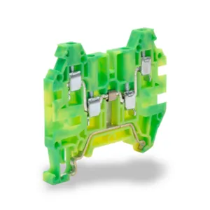 KONNECT-IT KN-G12SP4 Grounding Terminal Block, Green And Yellow, 35mm Din Rail Mount, Pack Of 25 | CV8CYE