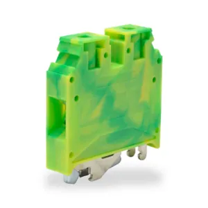 KONNECT-IT KN-G4-10 Grounding Terminal Block, Green And Yellow, 35mm Din Rail Mount, Pack Of 10 | CV8CYK