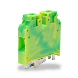 KONNECT-IT KN-G4 Grounding Terminal Block, Green And Yellow, 35mm Din Rail Mount, Pack Of 50 | CV8CYJ