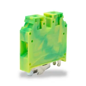 KONNECT-IT KN-G4 Grounding Terminal Block, Green And Yellow, 35mm Din Rail Mount, Pack Of 50 | CV8CYJ