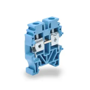 KONNECT-IT KN-M10BLU Mini Single-Level Terminal Block, Blue, 30A, 15mm Din Rail Mount, Pack Of 100 | CV8CYN