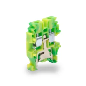 KONNECT-IT KN-MG12 Mini Grounding Terminal Block, Green And Yellow, 15mm Din Rail Mount, Pack Of 50 | CV8CYZ